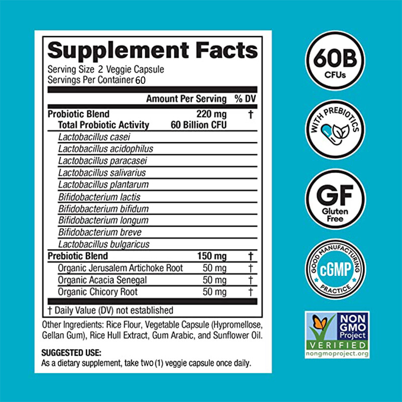 Quality 60 Billion Probiotics Immune System Boosting Mood Supports Digestive Gut
