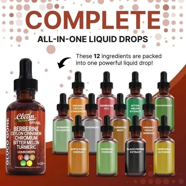 Clean Nutra Berberine with Ceylon Cinnamon Supplement Liquid Drops
