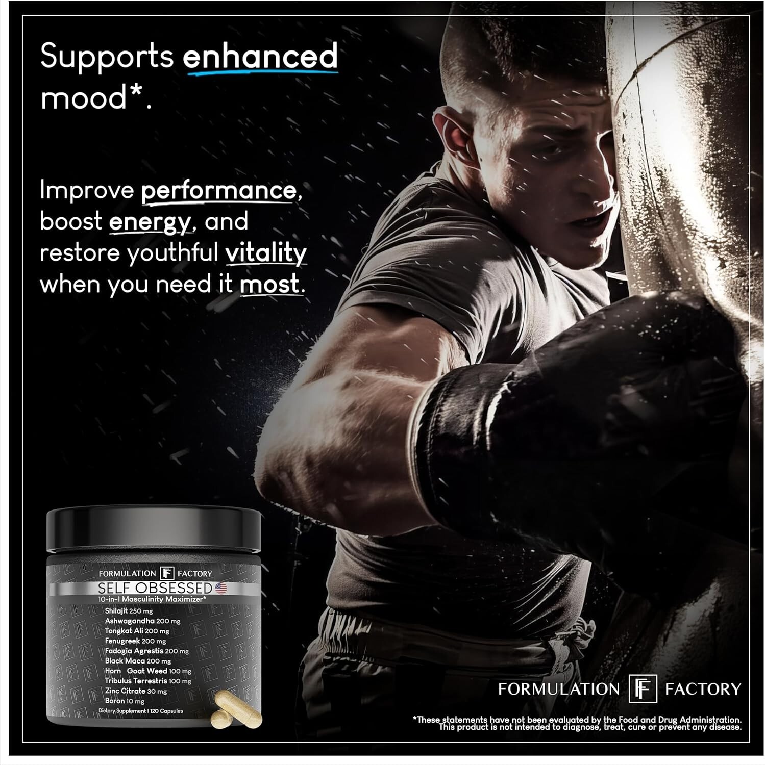 Self Obsessed 10 in 1 Masculinity Maximizer Supplement Shilajit for Men Tongk…