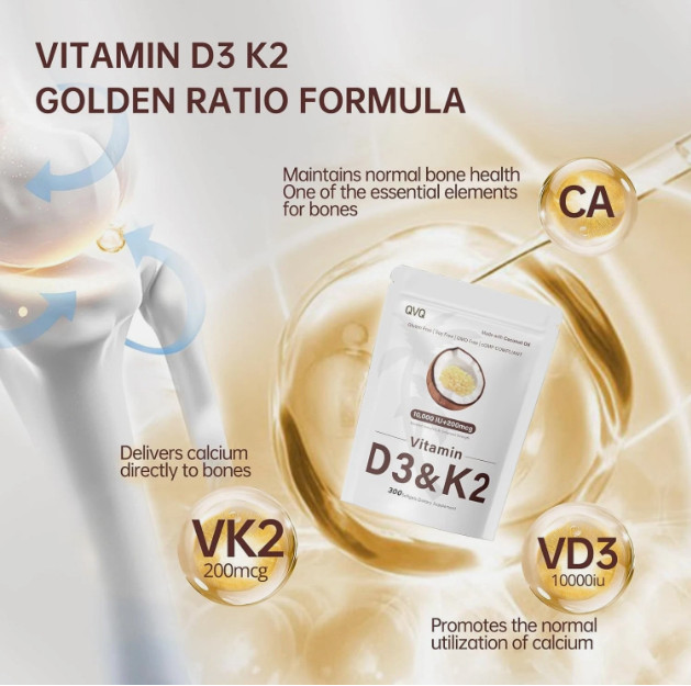 Vitamin D3 10000 iu Plus K2 (MK-7) 200 mcg, 300 Virgin Coconut Oil Softgels