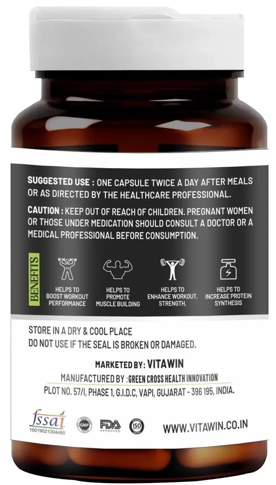 Vitawin L-ARGININE Capsules For Maximum Strength – 60 Capsule c550