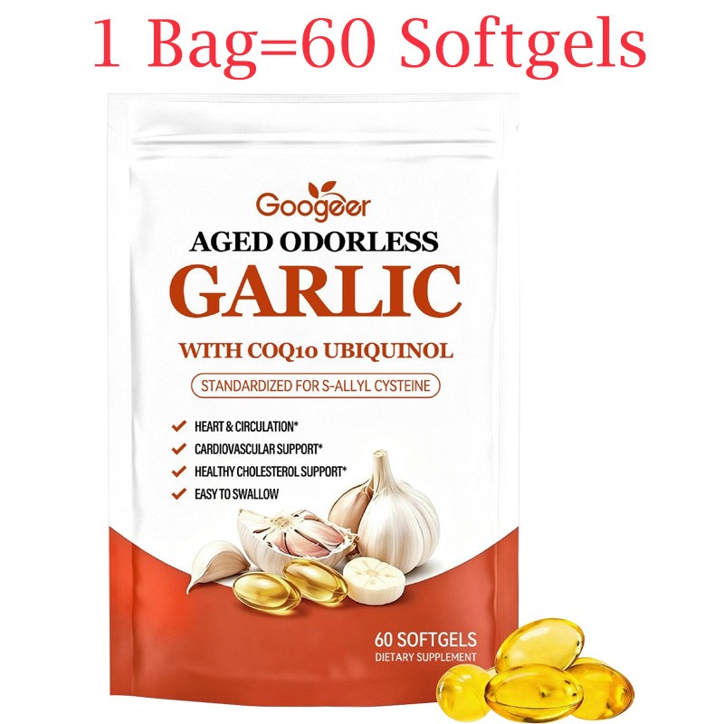 3 PackOdorless Aged-Resilia Garlic Extract 600mg Softgels (180 Count) with CoQ1