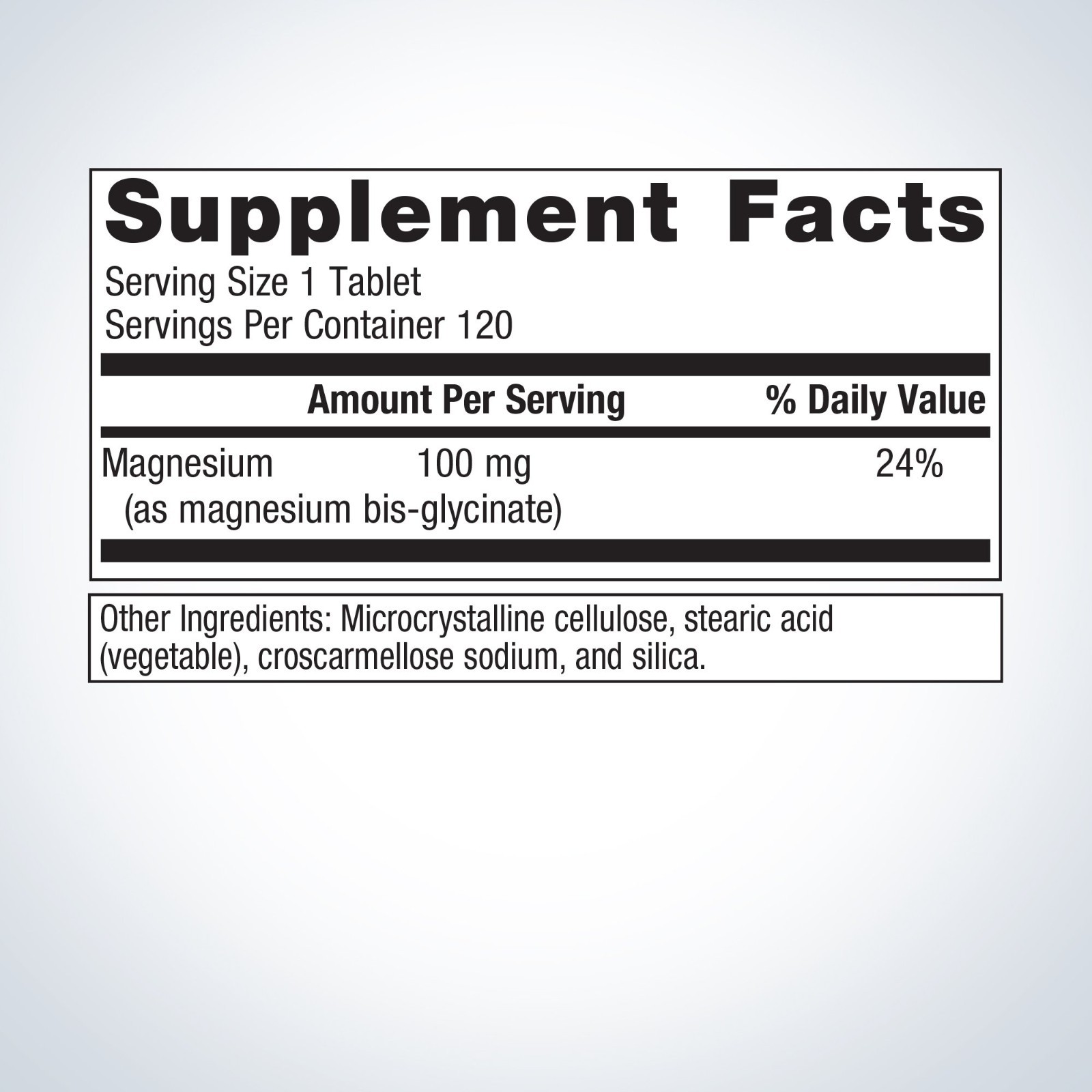Metagenics Magnesium Glycinate 120 tablets Expiration 08/2027
