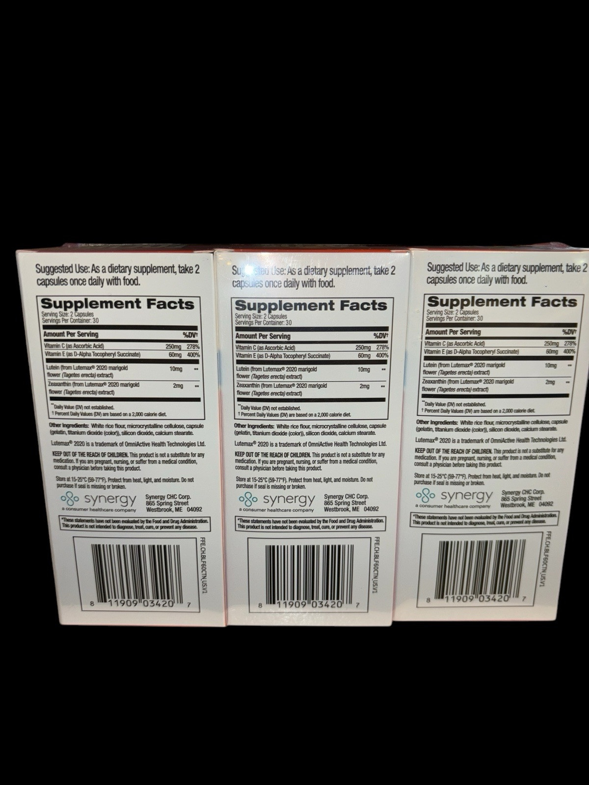 3X Focus Factor Blue Light Vision 60 Capsules Each (180 Total) *05/2025