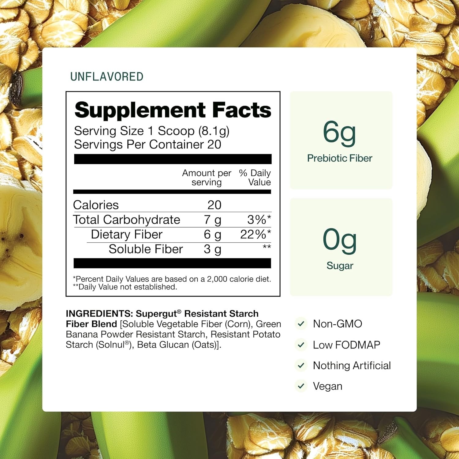 Supergut Daily Support – High Fiber Supplement Powder for Women & Men