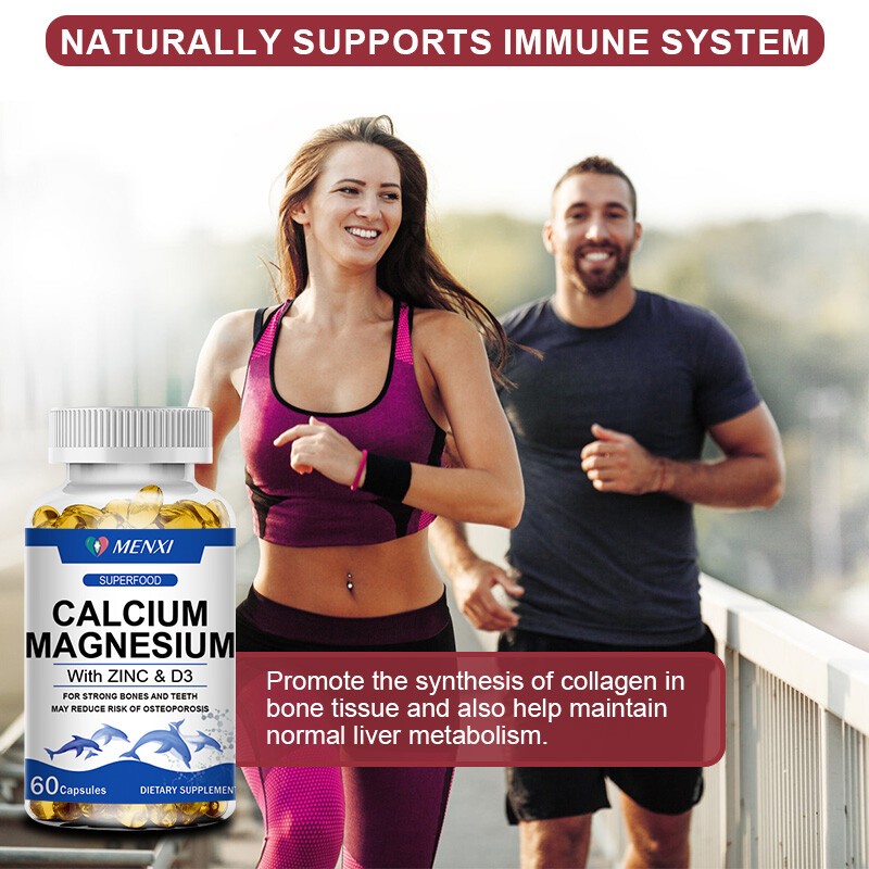 Calcium Magnesium Zinc with Vitamin D3 Capsules For Bone Muscle Health by MENXI