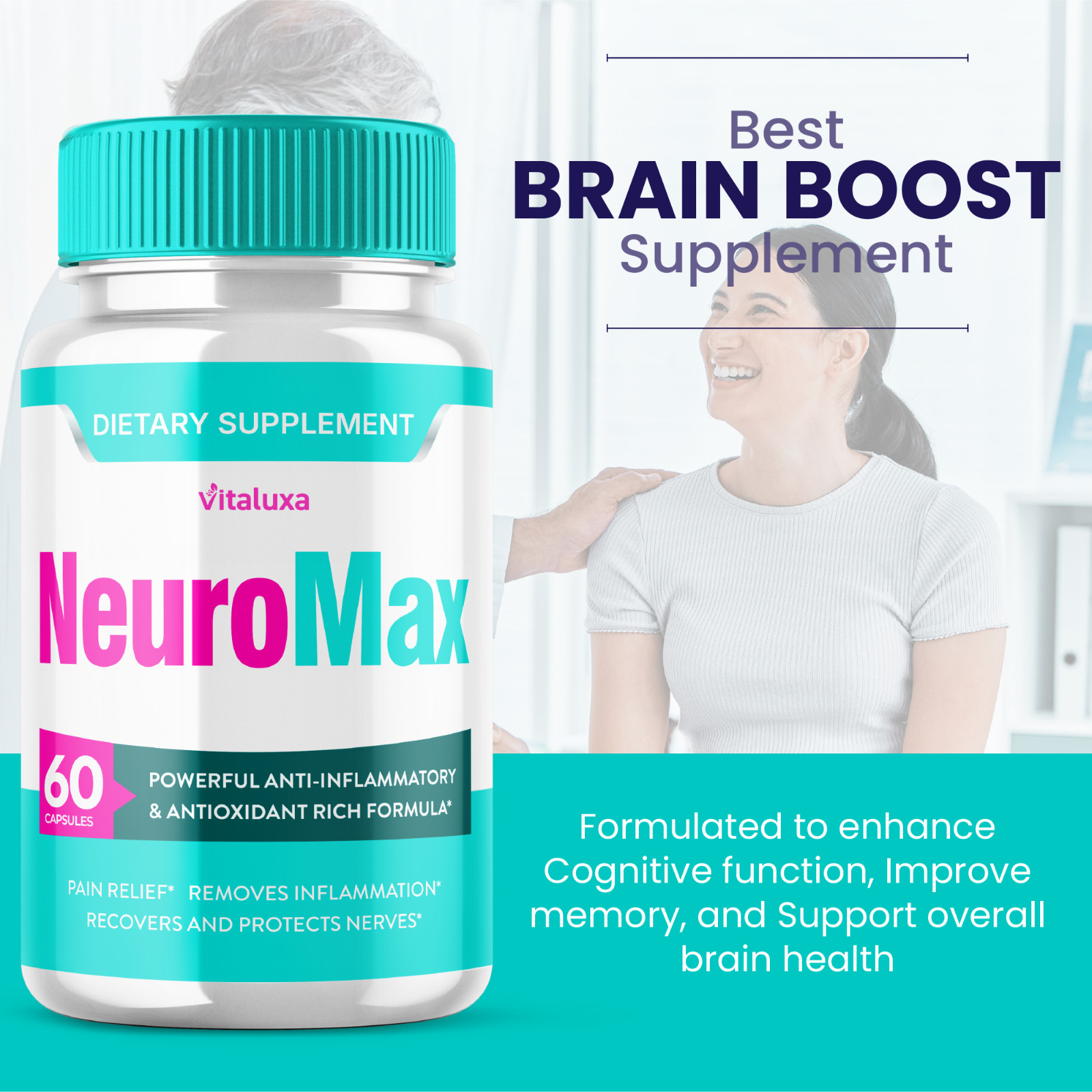 (5 Pack) NeuroMax Pills with Natural Formula for Brain Supplement (300 Capsules)