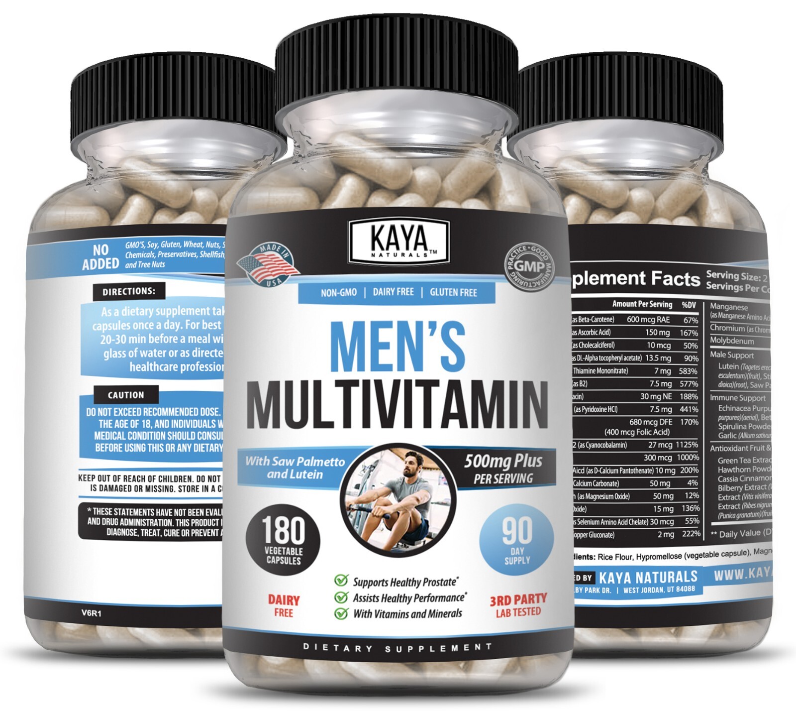 Multi Vitamin for Men 180ct Mens Prostate Multivitamin Multimineral Daily Zinc