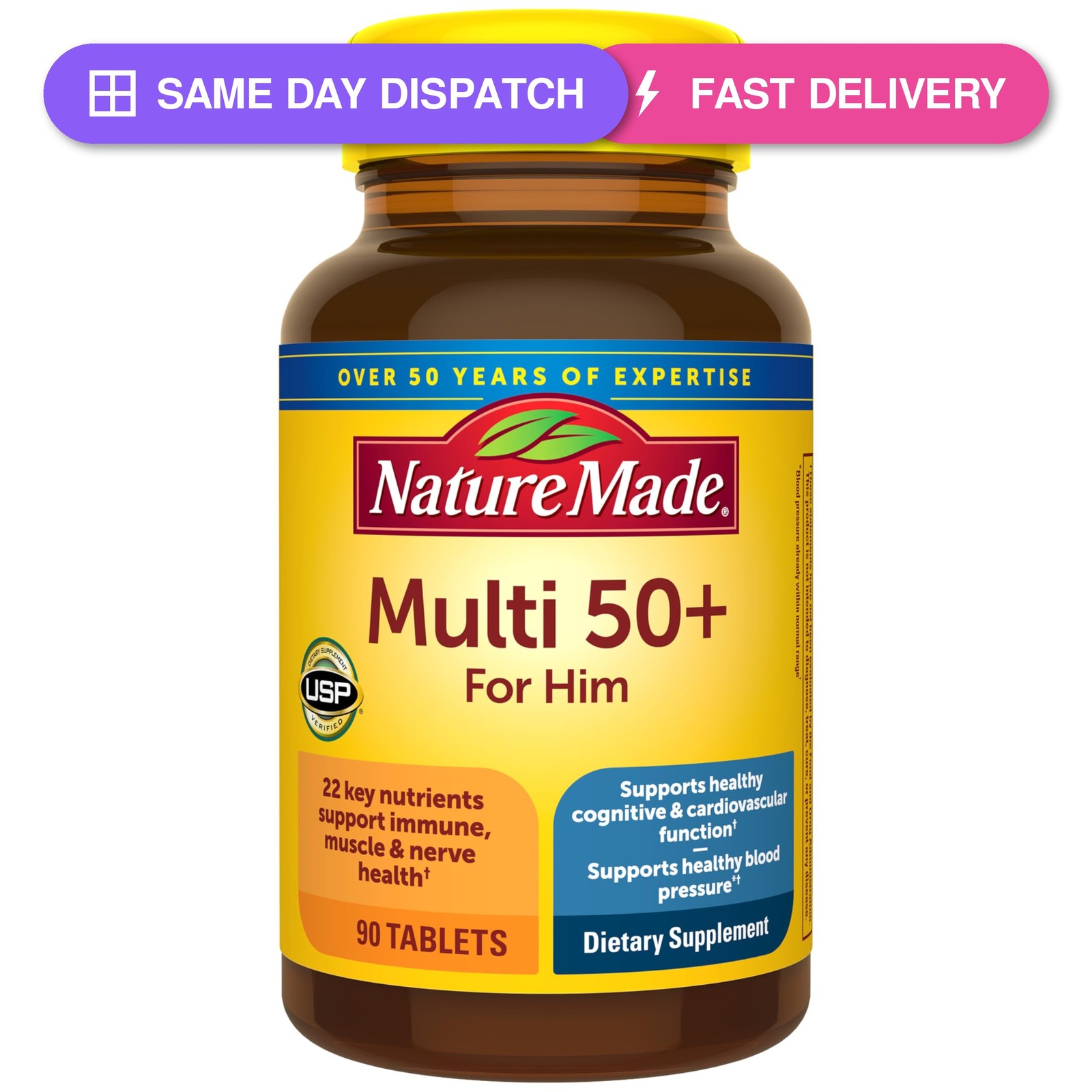 Nature Made Multivitamin for Men Over 50, Mens Multivitamins 50 Plus, Daily…