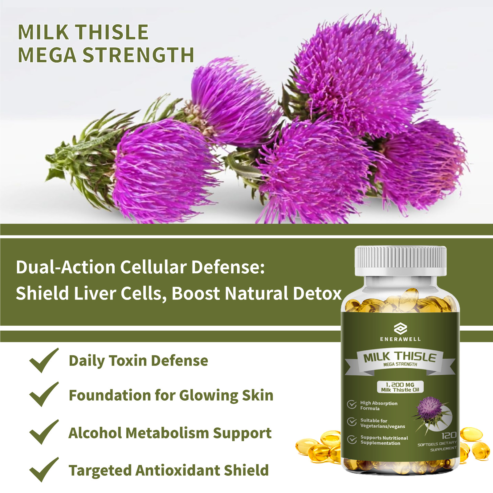 Milk Thistle (Silymarin) Extract 1000mg Liver Cleanser Detox | 02/07/2027