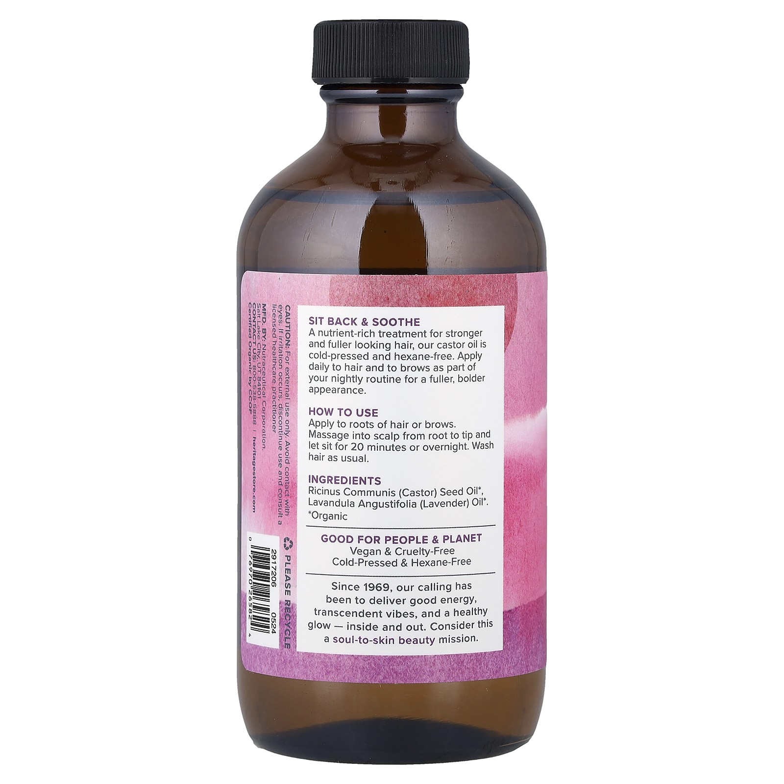 Lavender Castor Oil, 8 fl oz (237 ml)