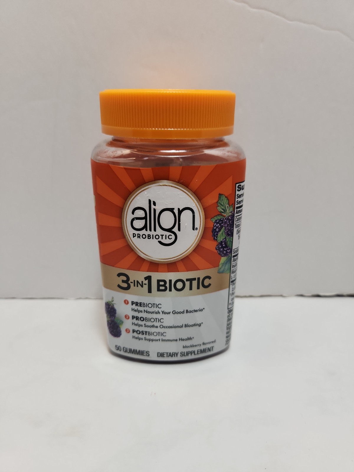 Align Probiotic 3-in-1 50 Gummies, Prebiotic + Probiotic + Postbiotic Exp. 11/26