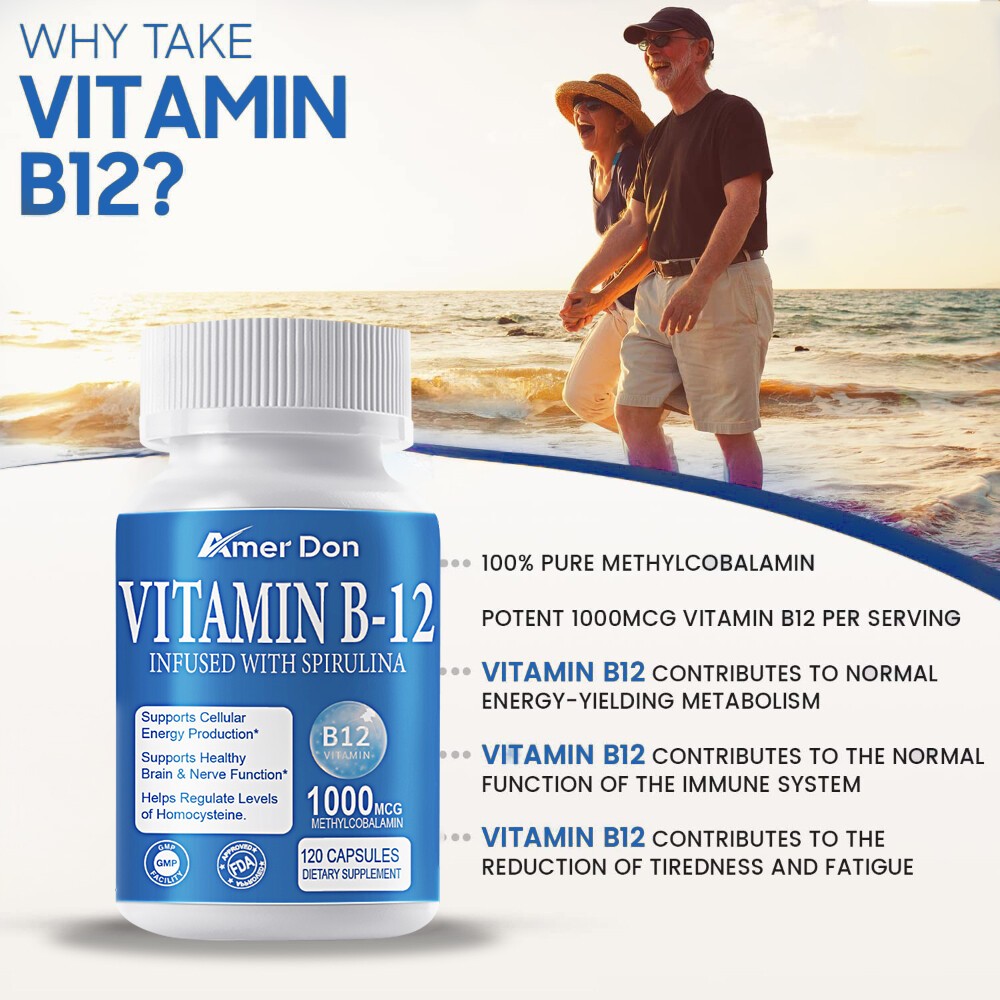 Vitamin B12 (Methylcobalamin) 1000mcg (120 Vegetarian Capsules) NON-GMO