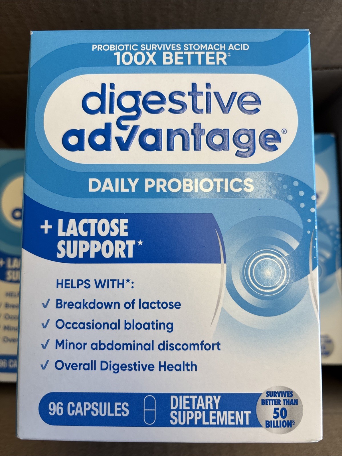 Digestive Advantage®, Daily Probiotics + Lactose Support, 96 Capsules Exp 11/28