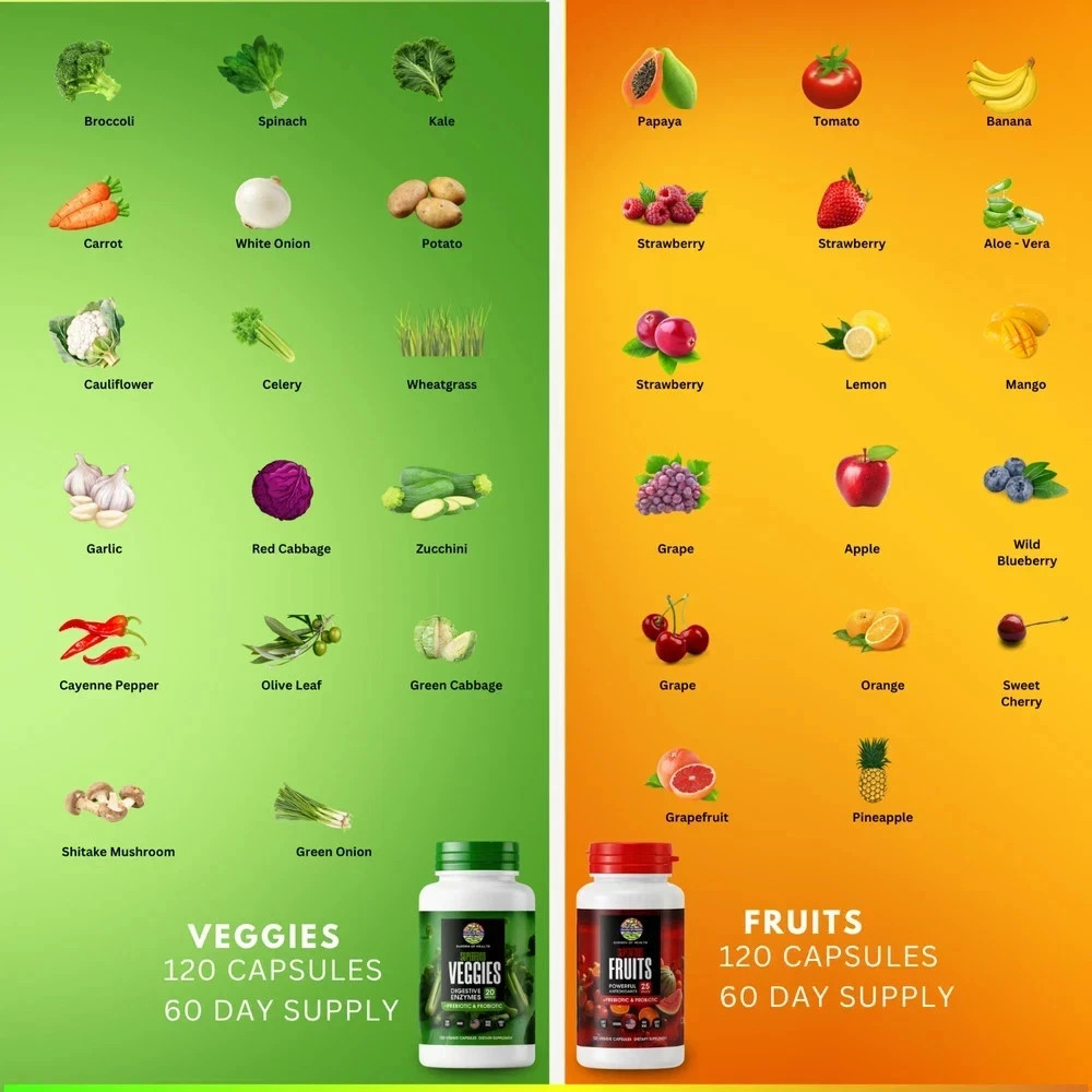 Garden OF Health Superfood Fruit Veggies Enzyme Probiotics Digest 240 Capsule