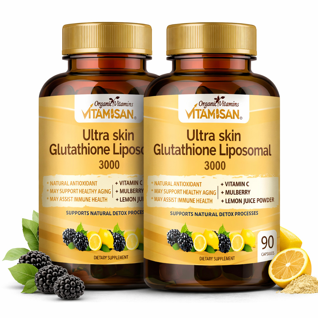2X Liposomal Glutathione 3000 + Vitamin C Antioxidant 90 Caps Supplement