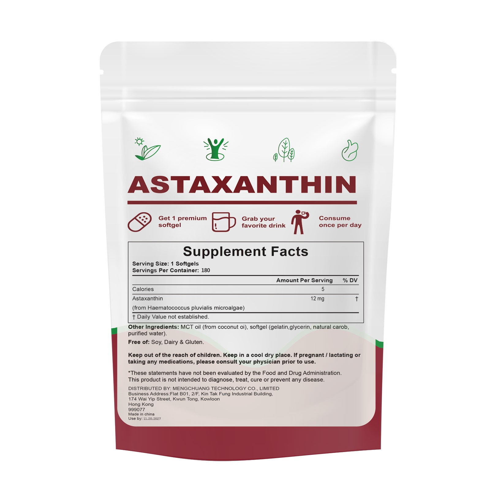 Astaxanthin 12mg Softgels | Premium Astaxanthin Antioxidant Supplements