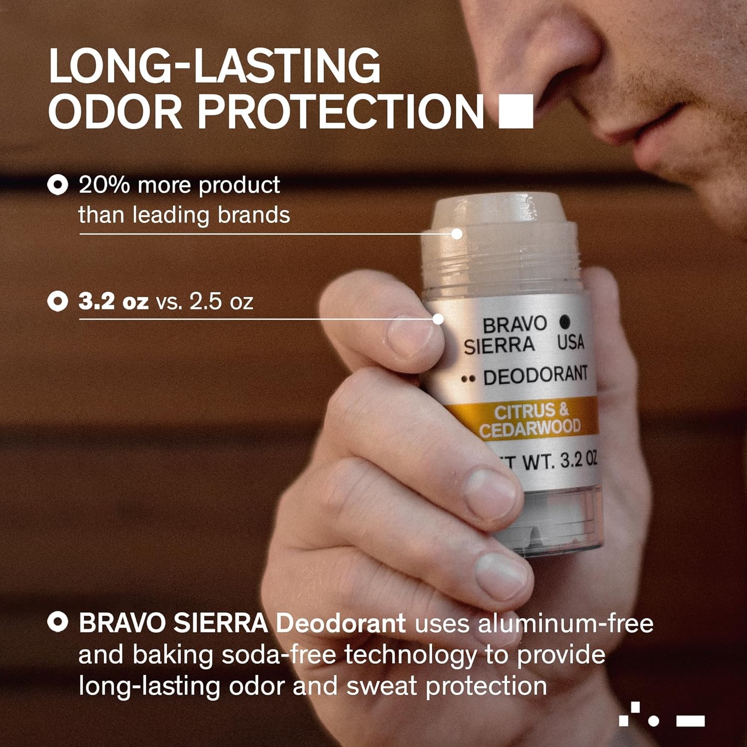 Aluminum-Free Deodorant for Men by Bravo Sierra, 2-Pack 3.2 Ounce (Pack of 2)