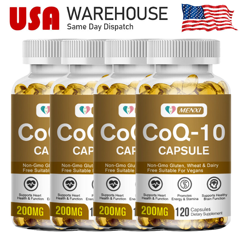 Coenzyme Q-10 CoQ10 120 Capsules 200mg Heart Health Energy Support 1/2/4 Bottles