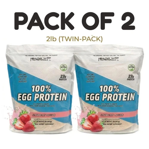 Healthy N Fit 100% Egg Protein – Strawberry – 2 lb (907 g) – Pack of 2