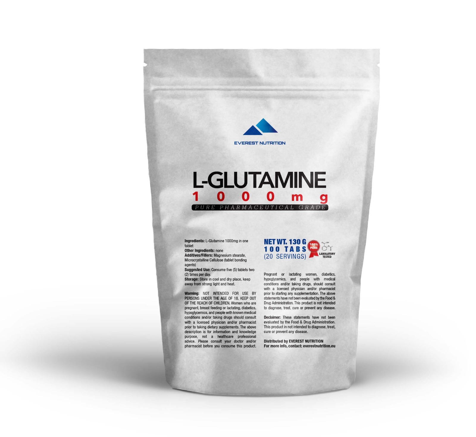 GLUTAMINE 1000 mg TABLETS PURE PHARMACEUTICAL QUALITY ANTICATABOLIC, LEAN MUSCLE