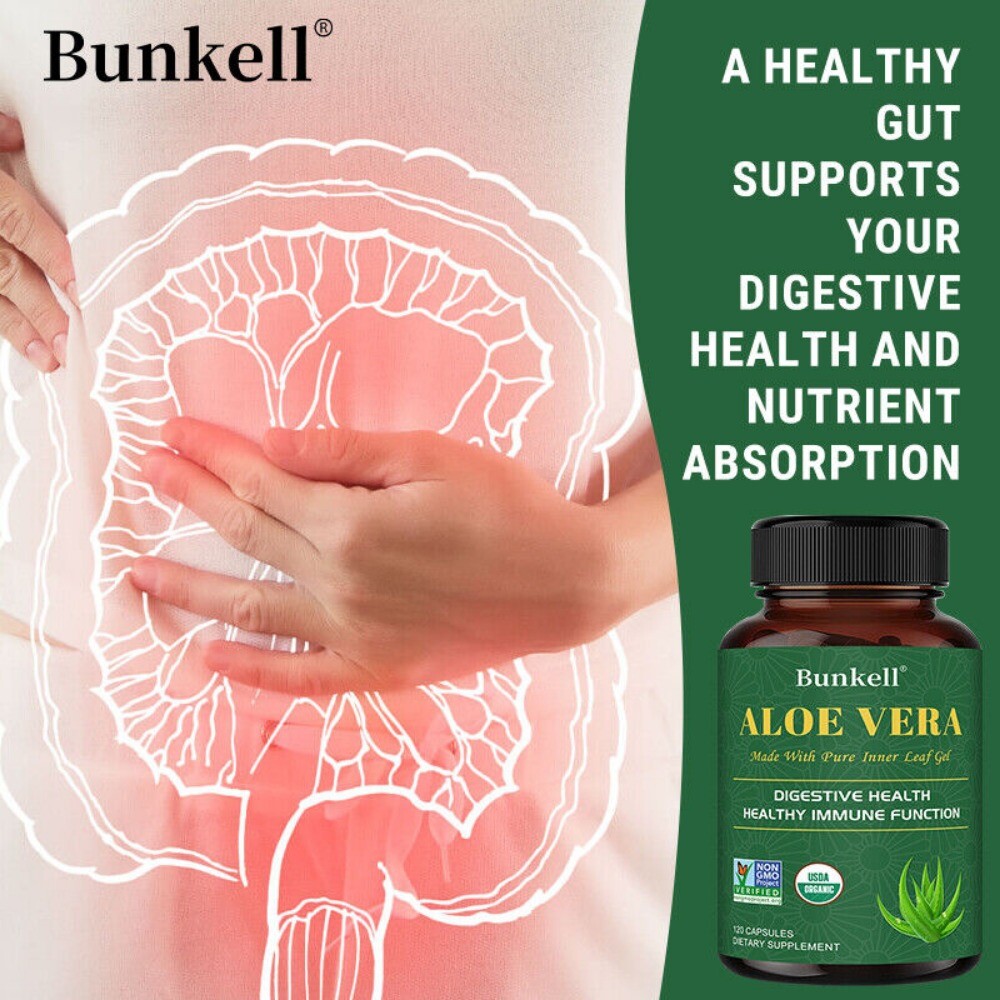 Aloe Vera Vegan Capsules Enhance Immunity Promotes Digestive Health 120 Pills US