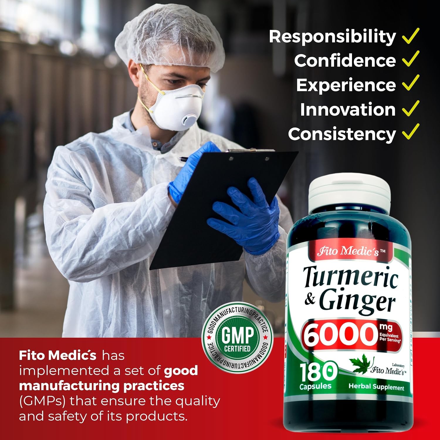 FITO MEDIC’S Lab | Turmeric and Ginger Supplement | 180 Caps s.