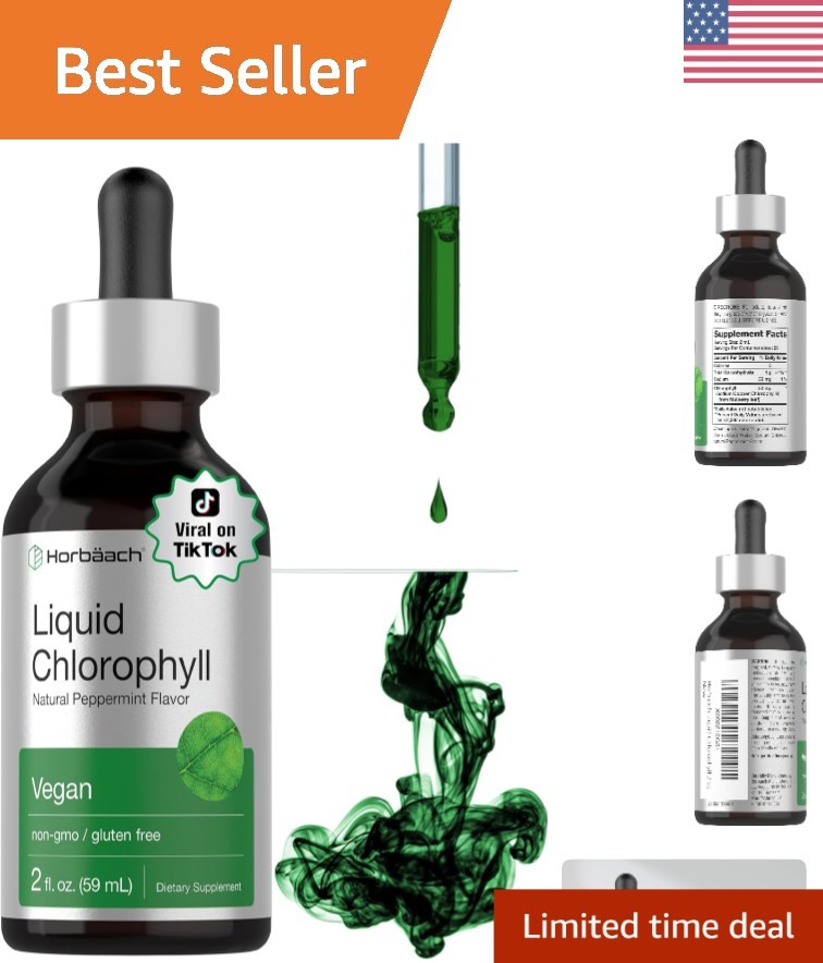Liquid Chlorophyll Drops – 2 fl oz Supplement with Peppermint Flavor