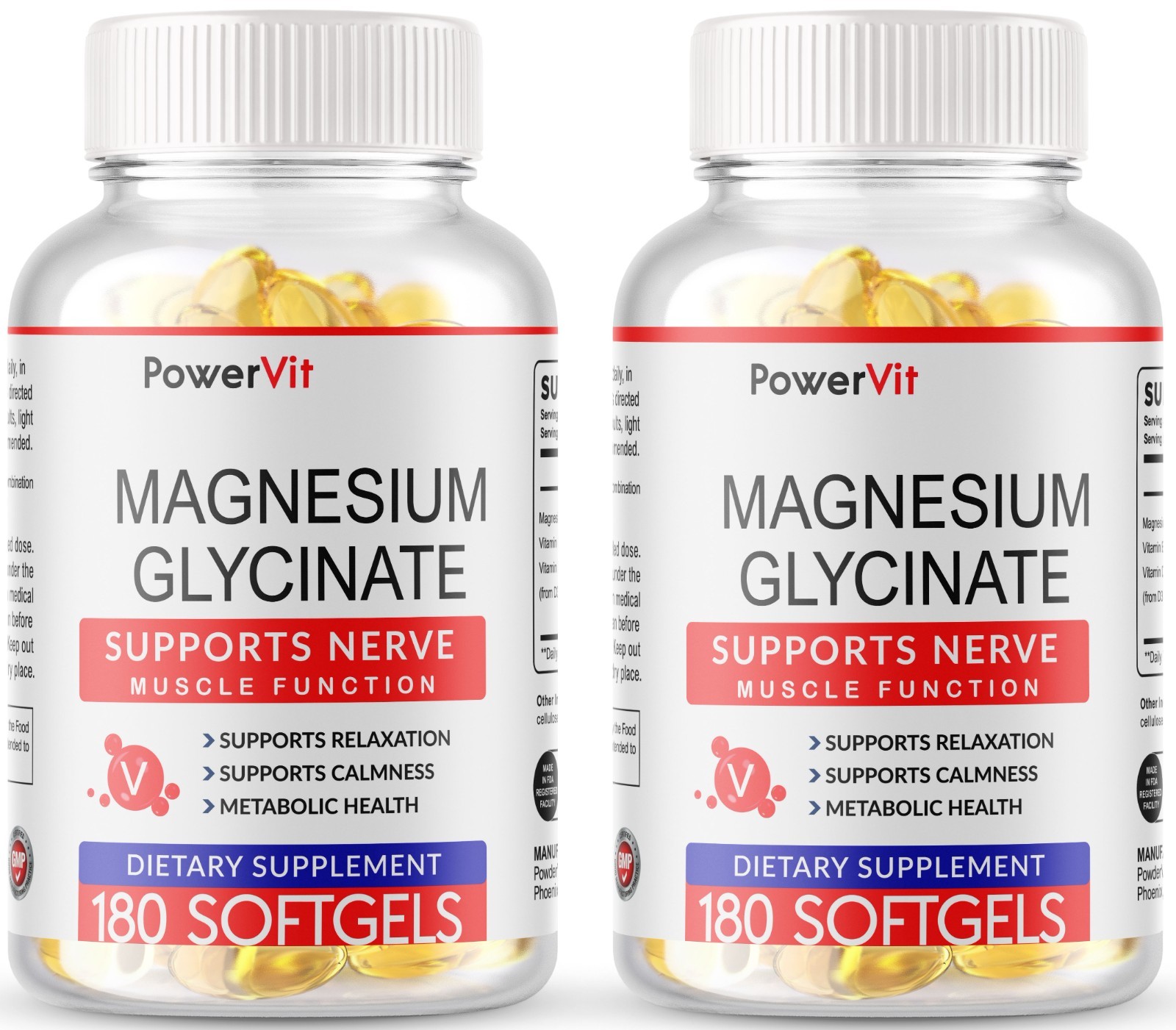 2 Magnesium Glycinate 400mg – 360 Softgels Sleep Stress Relief Bone Support USA