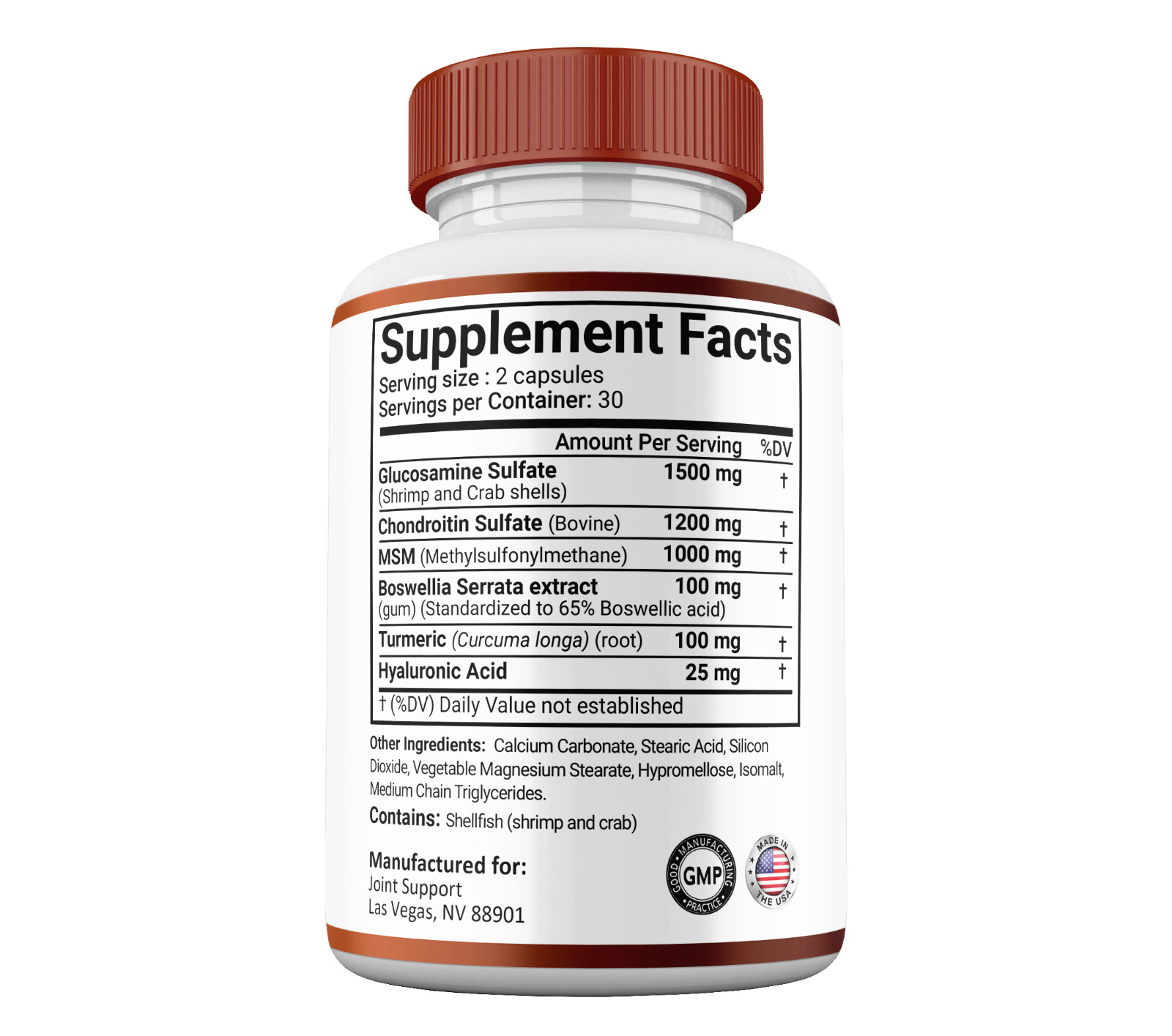 Joint Support Capsules, Max Strength, Joint Support Supplement (2 pack)