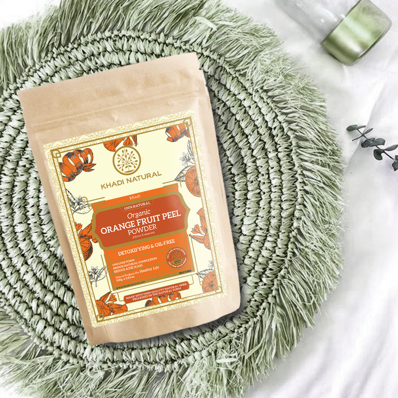Khadi Natural Orange Fruit Peel Organic Powder – 100% Natural – 100gm