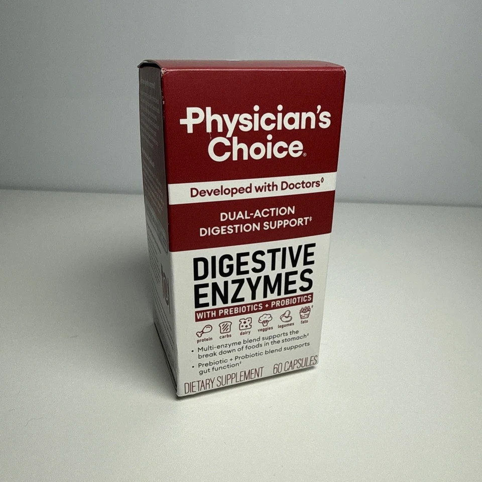 Physician’s CHOICE Multi Enzymes 60 Digestive Enzymes, Organic Prebiotics – – CT
