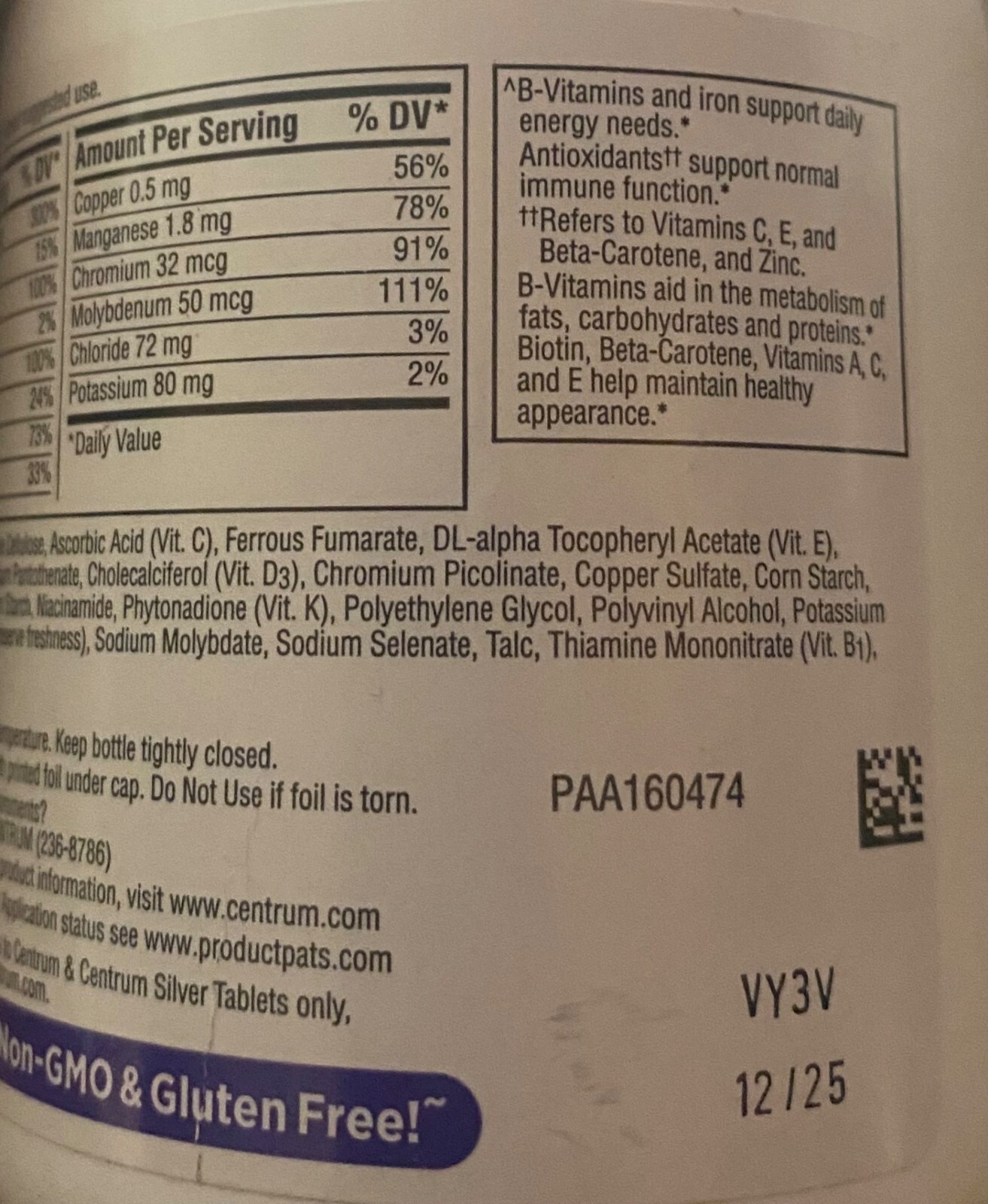 Centrum Women Multivitamin/Multimineral Supplement 120 Tablets 12/2025