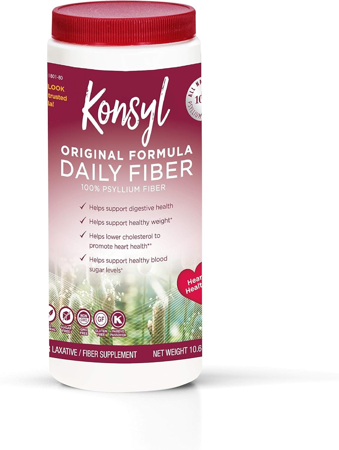Gluten Free Psyllium Fiber, 10.6 oz – Promotes Weight Management & Regularity