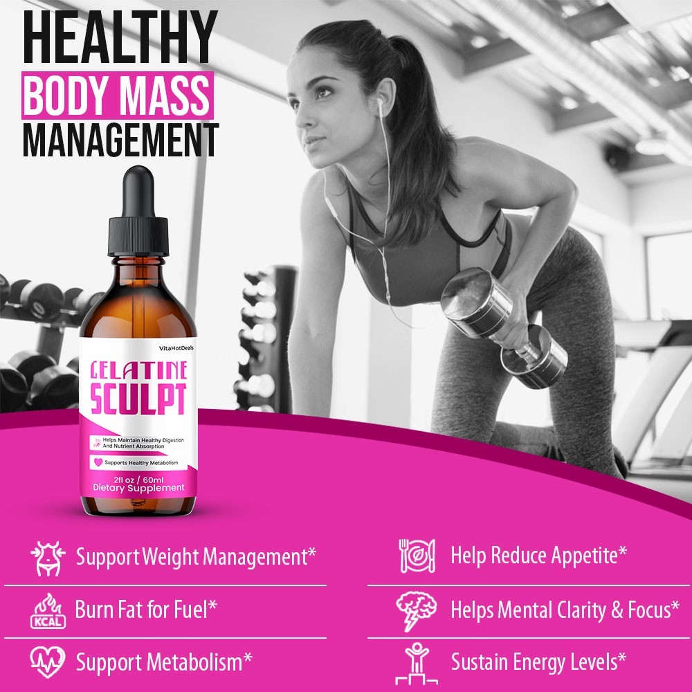 Gelatine Sculpt Drops, Max Strength Formula, GelatineSculpt Supplement (10 pack)