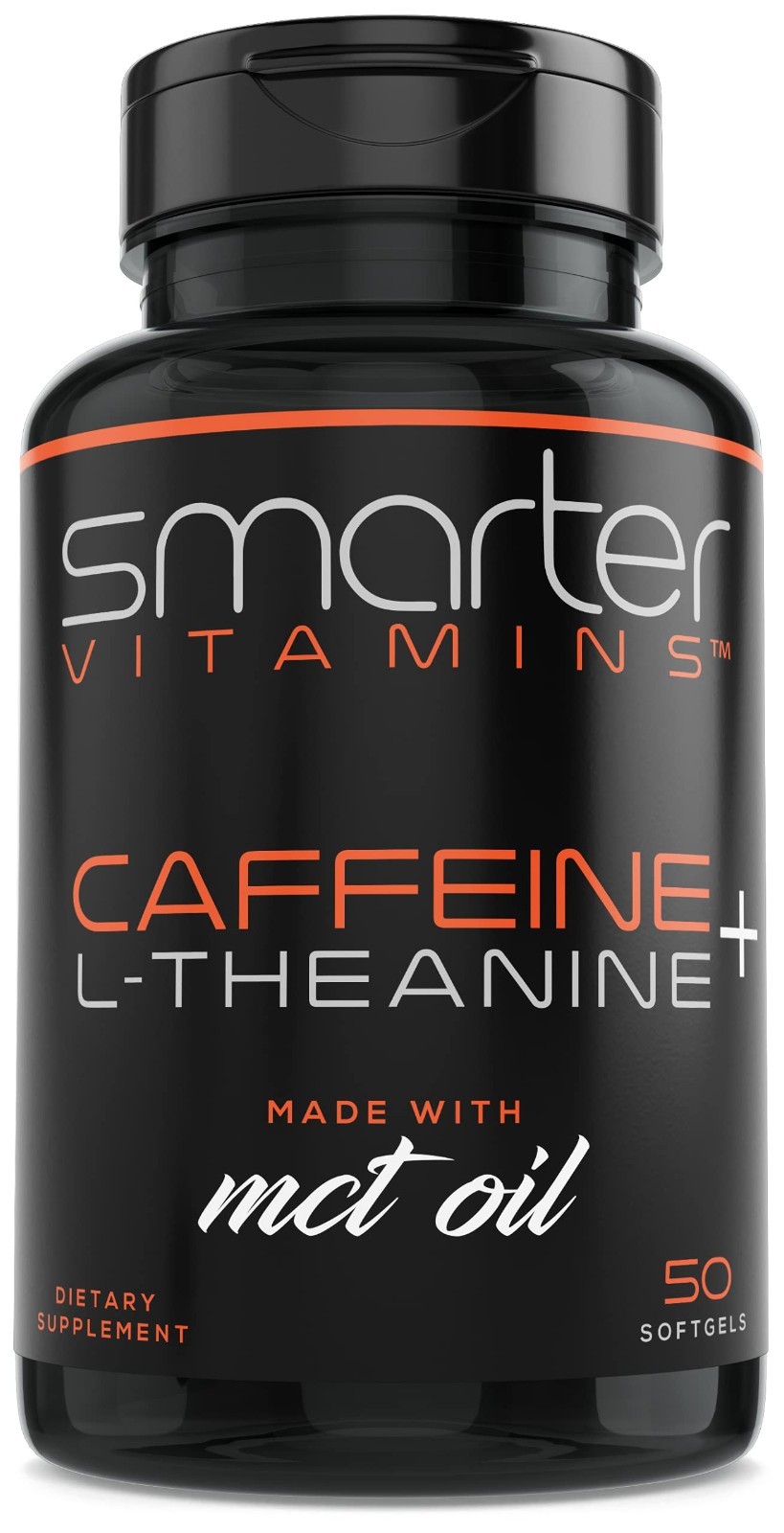 Caffeine Pills 200mg with MCT Oil & L-Theanine for Energy & Focus – 50 Softgels