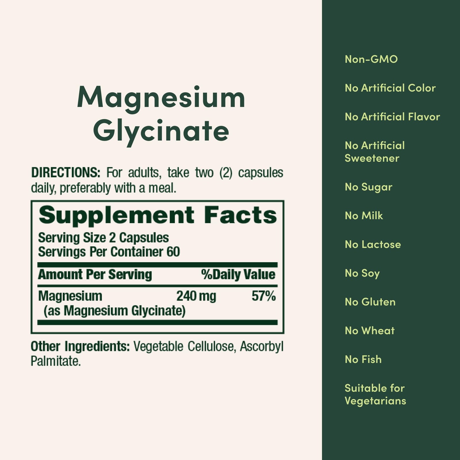 Nature’s Bounty High Absorption Magnesium Glycinate 240 mg 120 Count (Pack Of 1)