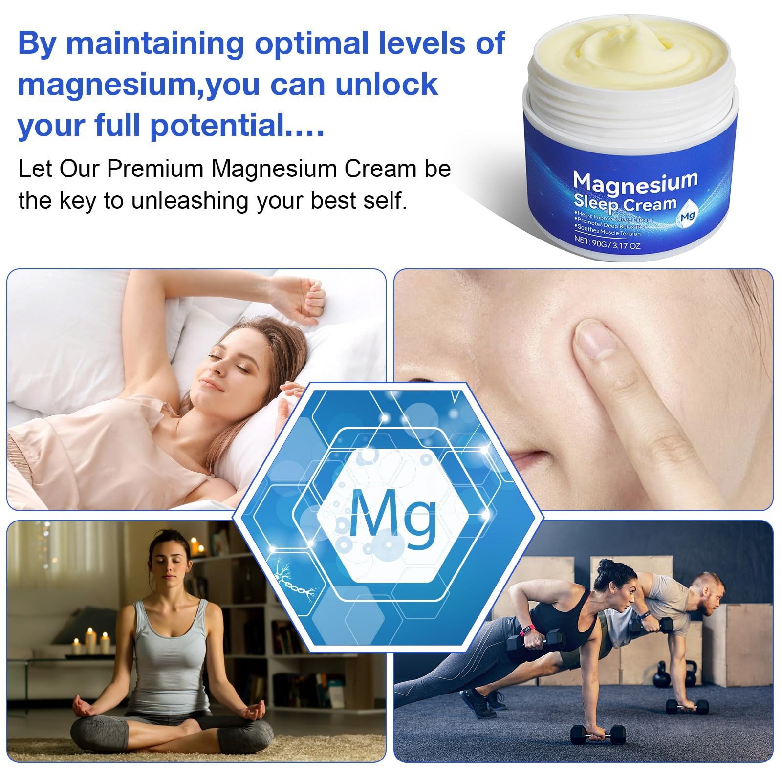 Magnesium Oil for Feet, Topical Cream, 3.1 Fl Oz (Pack of 1), 1pack