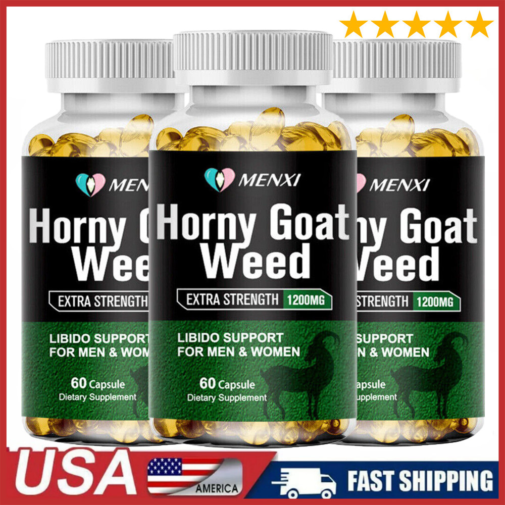 3 Pack Horny Goat Weed Extract with Maca, Saw Palmetto Ginseng, Arginine Support