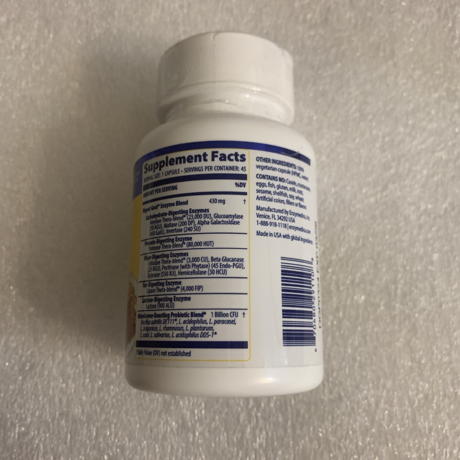 Enzymedica Digest Gold + Probiotics Supplement, 45 Capsules exp 3/2026 SEALED