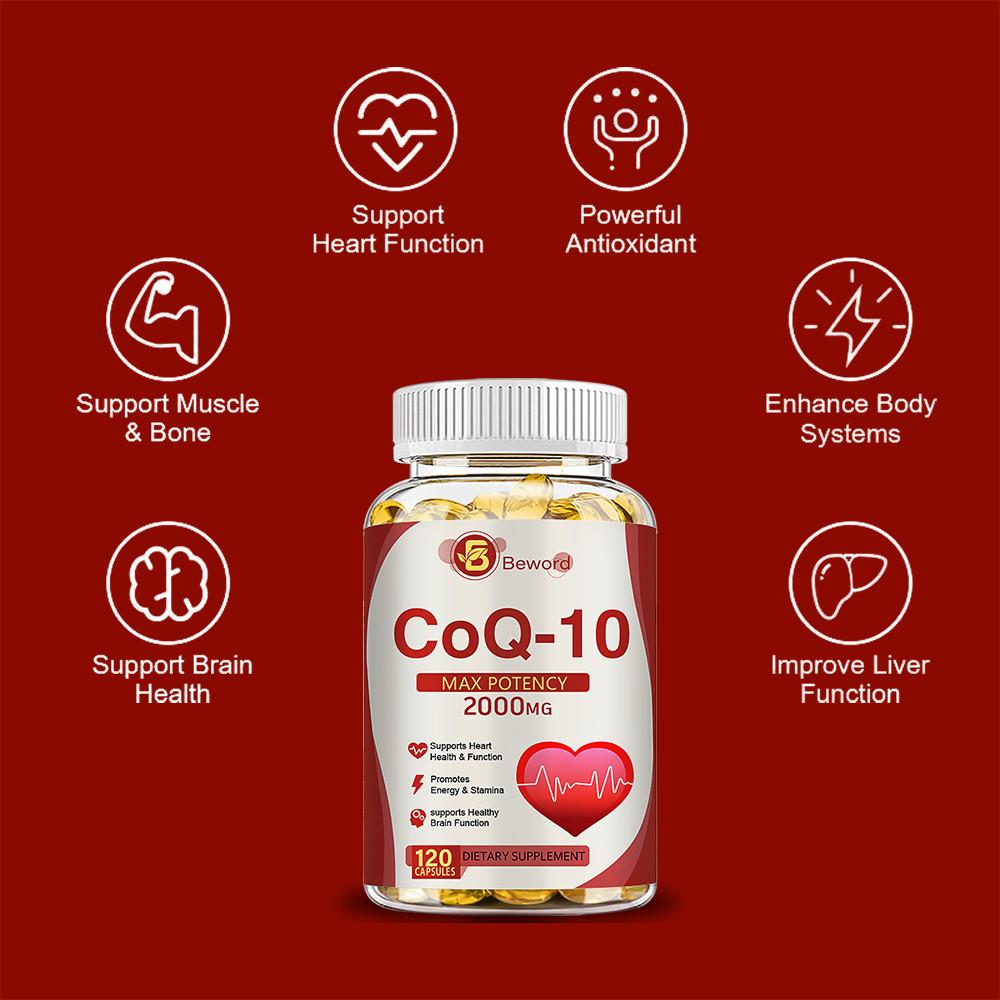 CoQ 10 CoEnzyme Q-10 200mg Support Heart Health,High Potency 120 Capsule