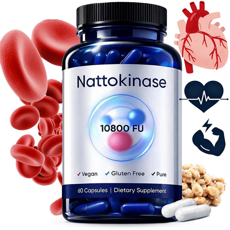 Nattokinase Supplement – 10800 FU 60 Capsules Per Serving Heart Circulation