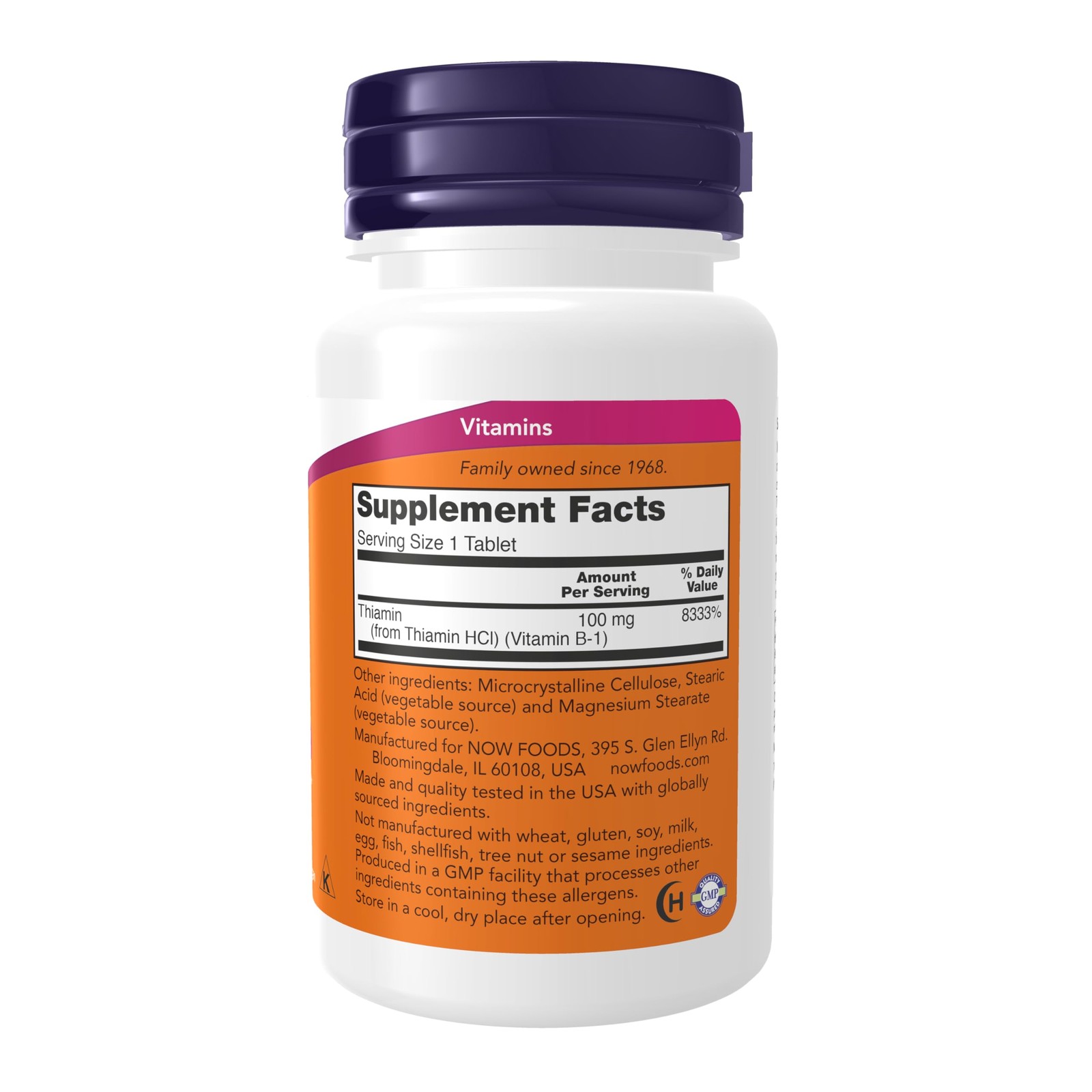 NOW Foods Supplements, Vitamin B-1 100 mg, 100 Count (Pack of 1), White