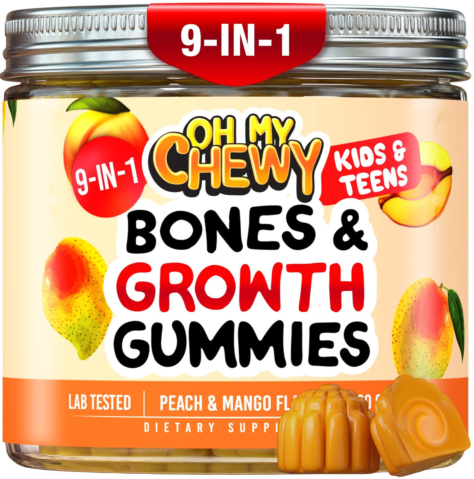 OH MY CHEWY Growth & Bones Fluffy Gummies – Growing Up Support for Kids & Tee…