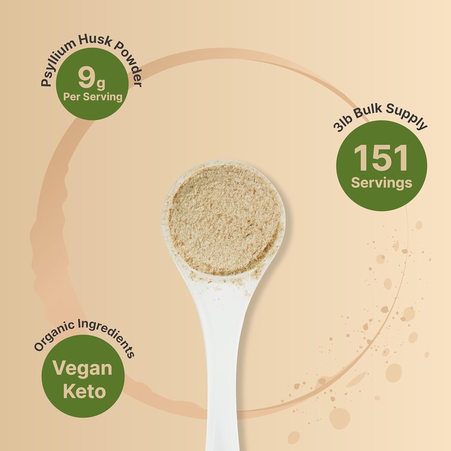 Natural Psyllium Husk Fiber Powder – Unflavored 3lb for Optimal Digestive Health