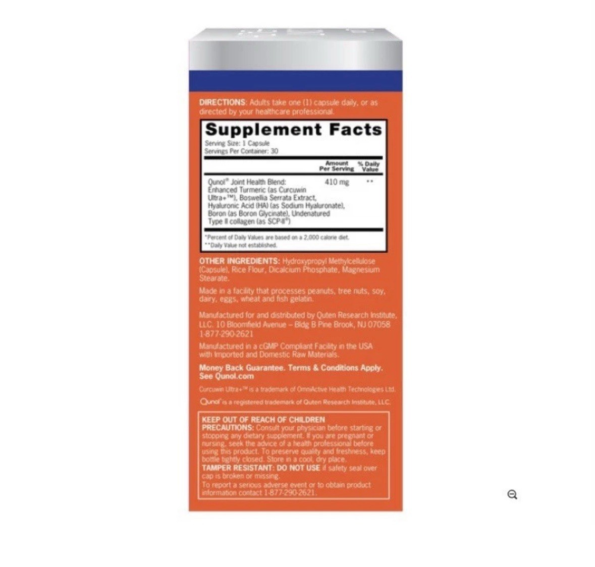 Qunol Joint Comfort w Turmeric 410mg, Joint Support Capsules 30 Ct Exp 03/2026 +