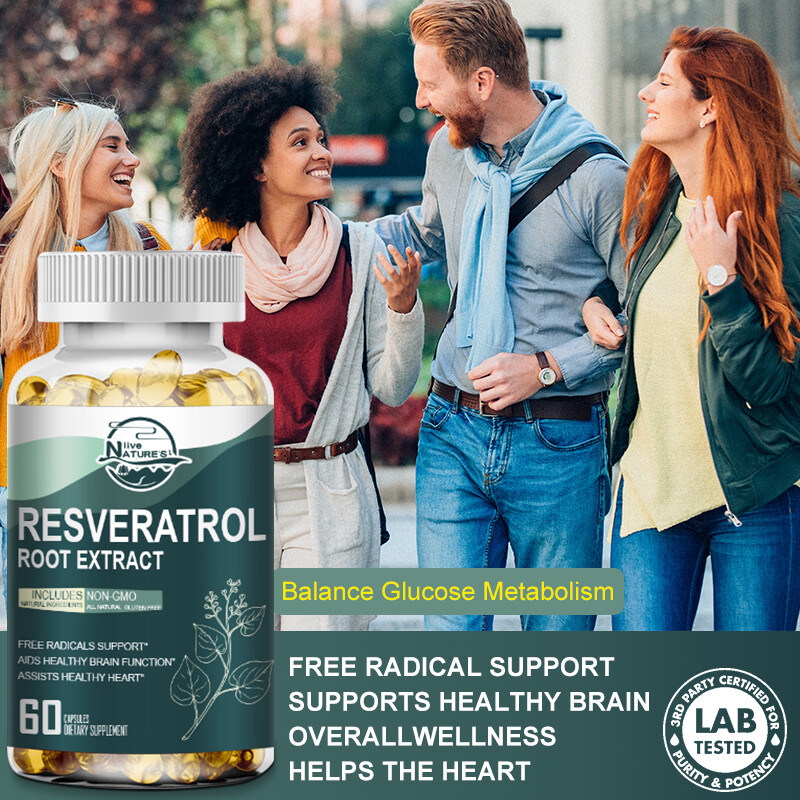 Resveratrol Supplement 1200mg Antioxidant Highly Potent Natural 120pcs Capsules