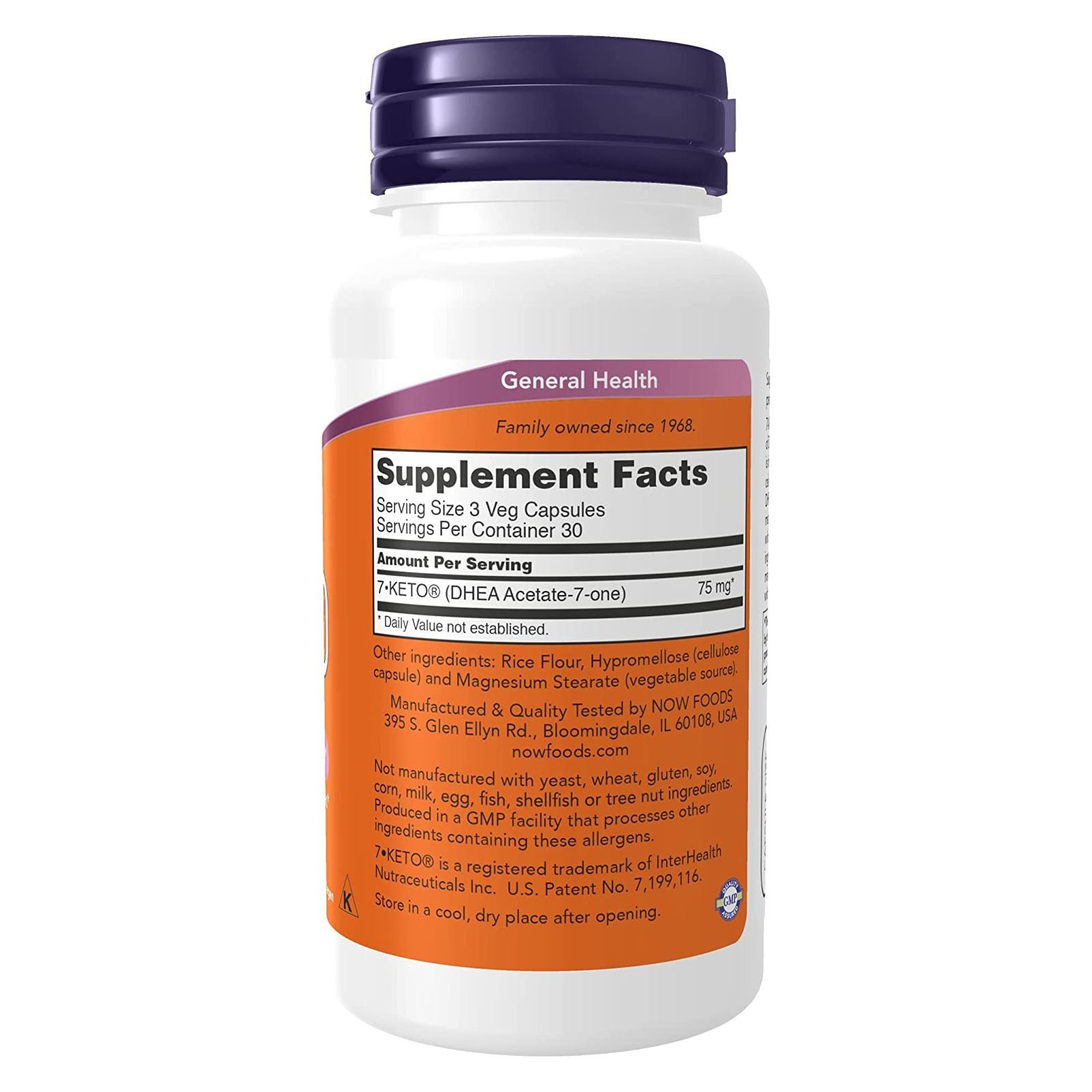 NOW FOODS 7-KETO 25 mg 90 Veg Capsules