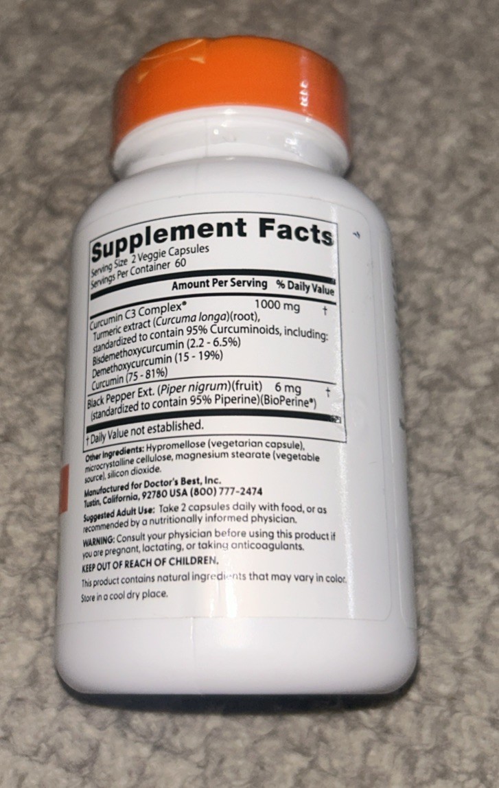 Doctors Best ~ High Absorption Curcumin ~ W/ Bioperine ~ 120 Caps ~ Sealed