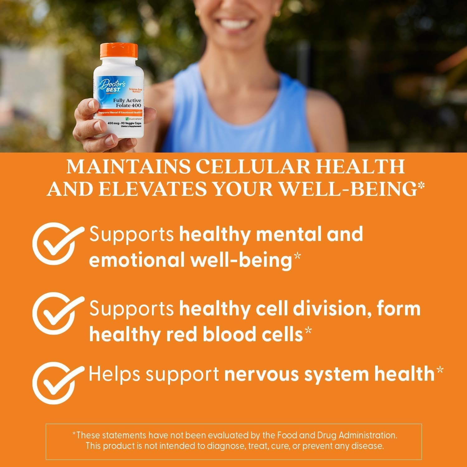 Hypoallergenic Quatrefolic 400 mcg Folate – 90 Capsules for Mental Clarity